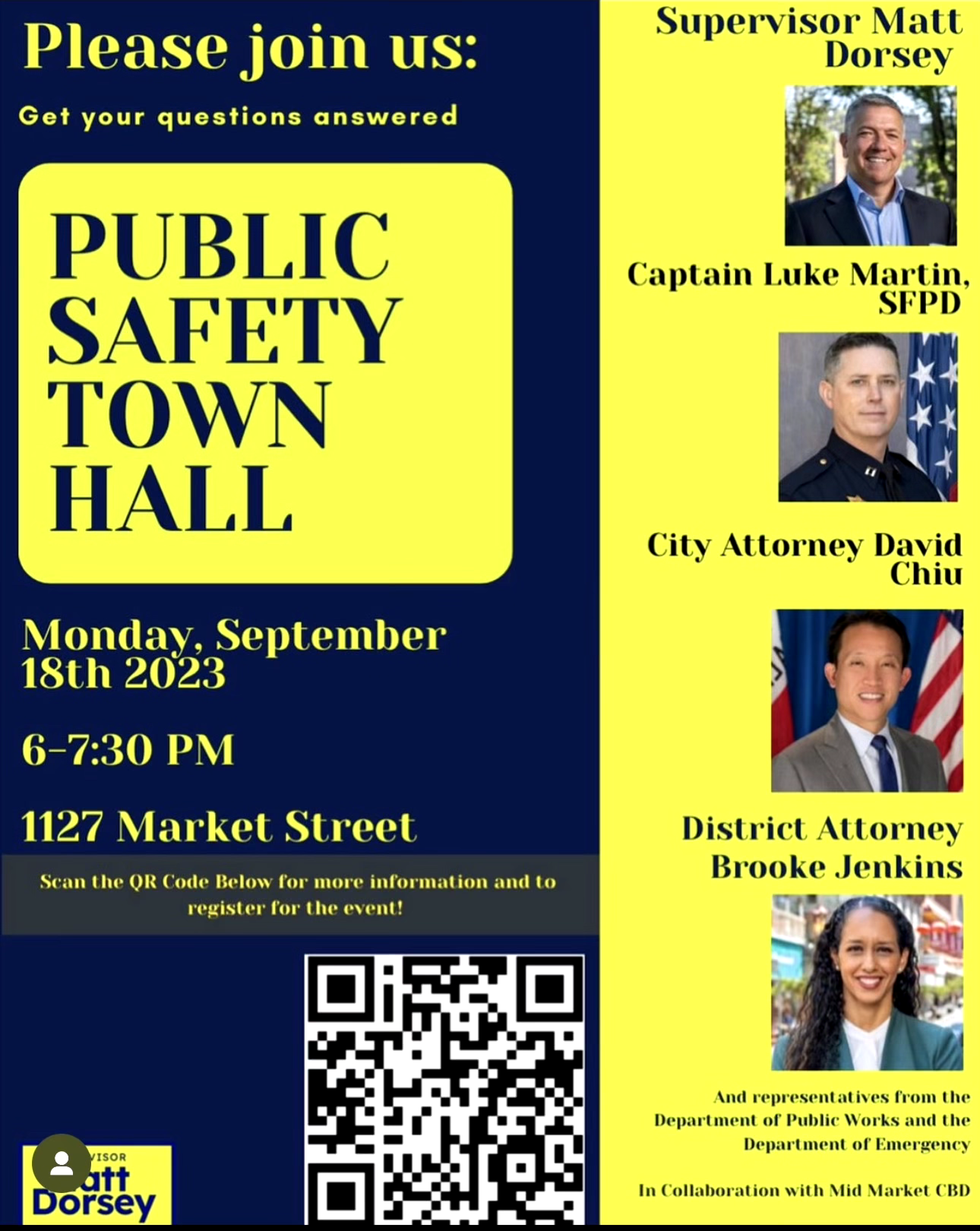 Matt Dorsey Public Safety Town Hall flyer
